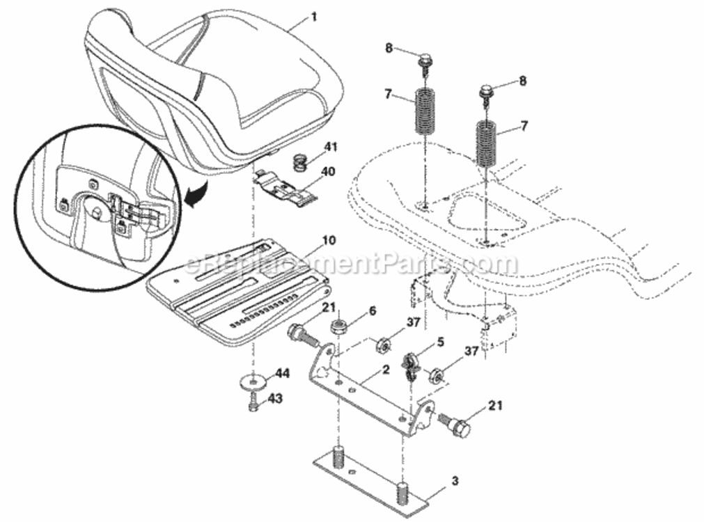 Page H Diagram and Parts List for SOGT22H48 2006-01 Husqvarna Lawn Tractor