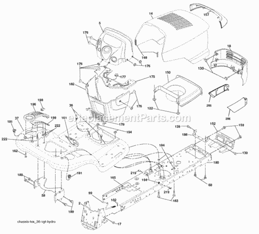 Page A Diagram and Parts List for SOGT22H48 2006-03 Husqvarna Lawn Tractor