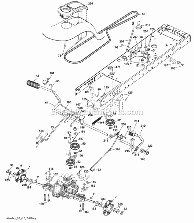 Page C Diagram and Parts List for SOGT22H48 2006-03 Husqvarna Lawn Tractor