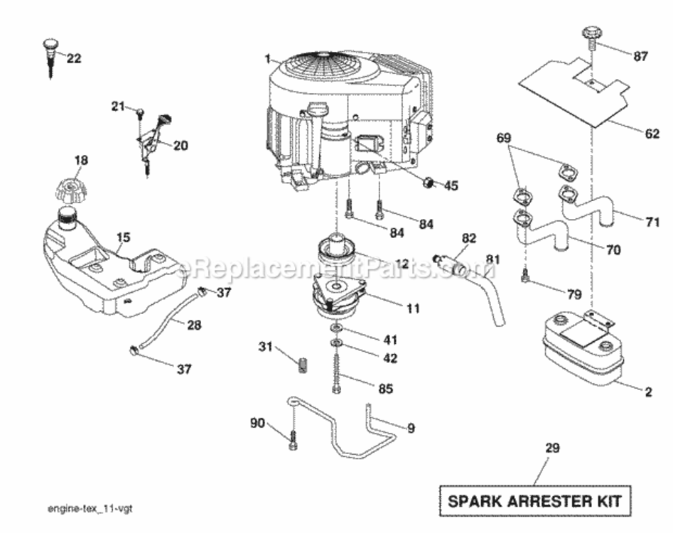 Page E Diagram and Parts List for SOGT26H54 2006-01 Husqvarna Lawn Tractor