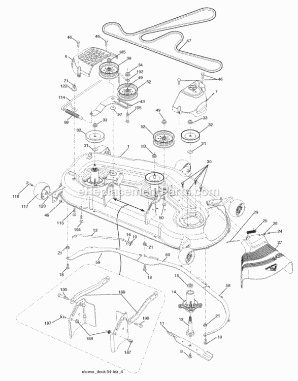 Page F Diagram and Parts List for SOGT26H54 2006-01 Husqvarna Lawn Tractor
