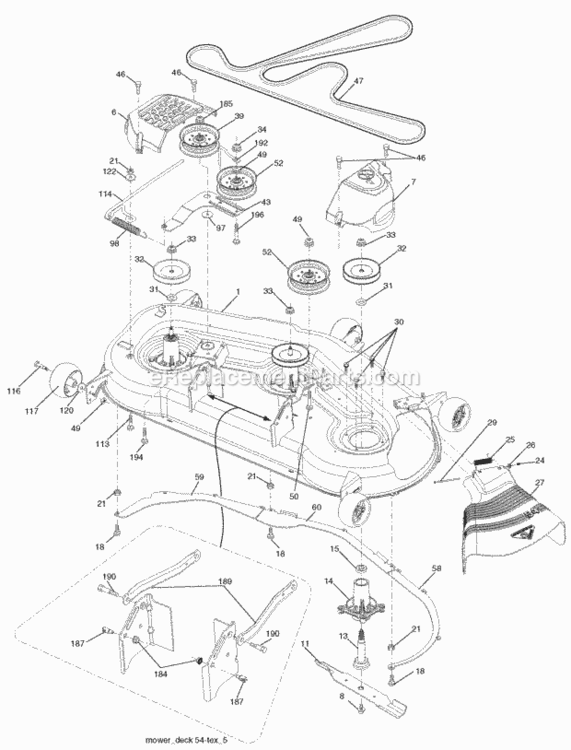 Page F Diagram and Parts List for SOGT26H54 2006-02 Husqvarna Lawn Tractor