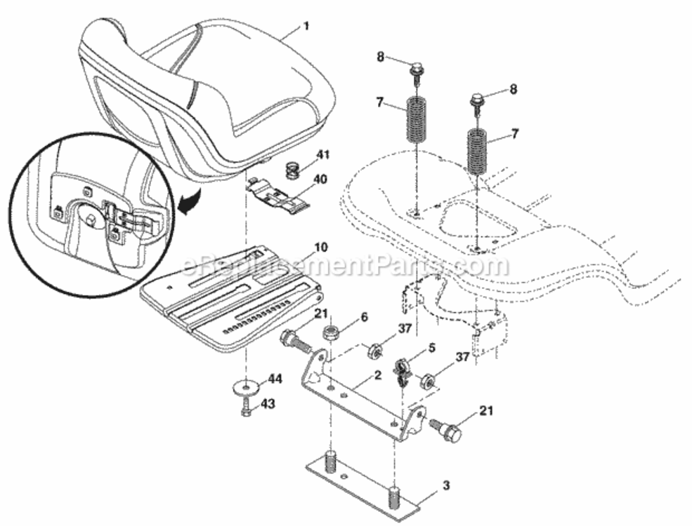 Page H Diagram and Parts List for SOGT26H54 2006-02 Husqvarna Lawn Tractor