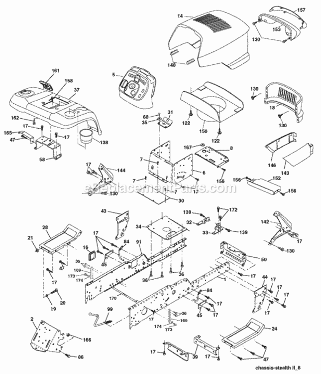 Page A Diagram and Parts List for SPGT25H54 2006-03 Husqvarna Lawn Tractor