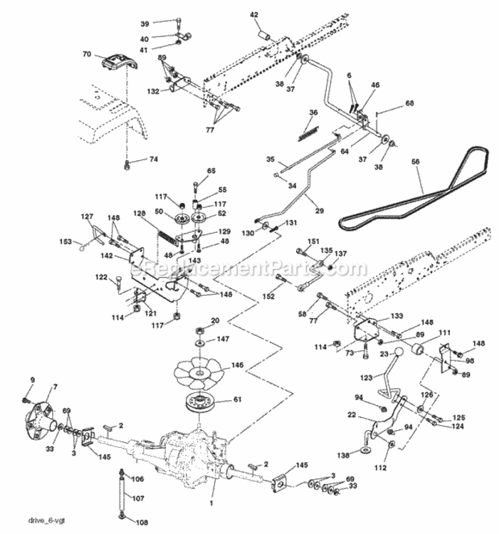 Page C Diagram and Parts List for SPGT25H54 2006-03 Husqvarna Lawn Tractor