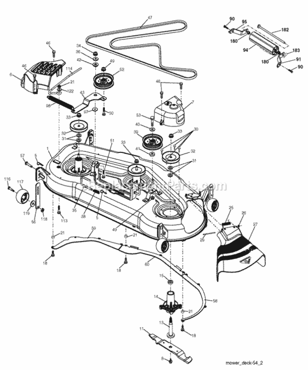 Page F Diagram and Parts List for SPGT25H54 2006-03 Husqvarna Lawn Tractor