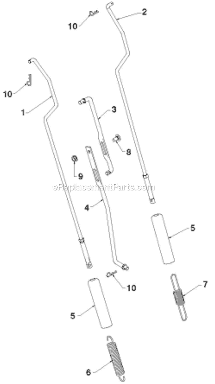 Handle Diagram and Parts List for ST230E 96195001600 - 2012-06 Husqvarna Snow Blower