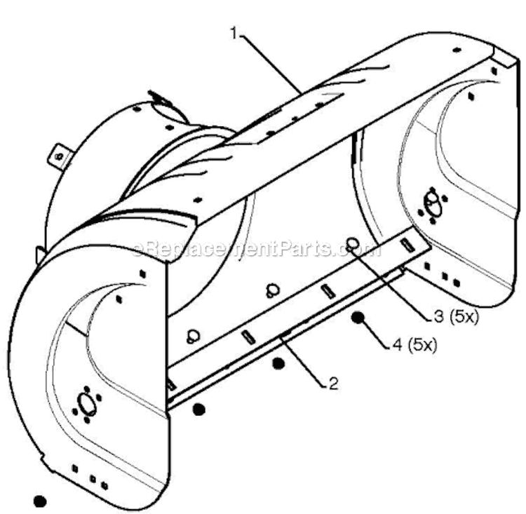 Auger Housing Impeller Diagram and Parts List for ST230E 96195001601 - 2012-08 Husqvarna Snow Blower