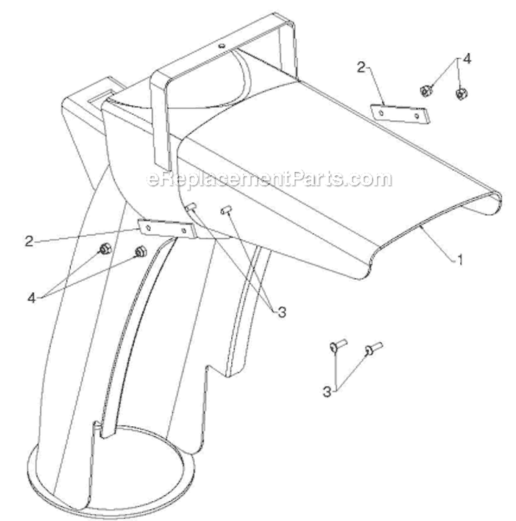 Control Panel Discharge Chute Diagram and Parts List for ST230E 96195001601 - 2012-08 Husqvarna Snow Blower