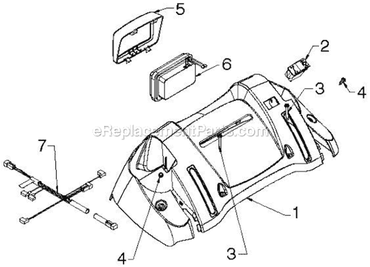 Handle Diagram and Parts List for ST230E 96195001601 - 2012-08 Husqvarna Snow Blower