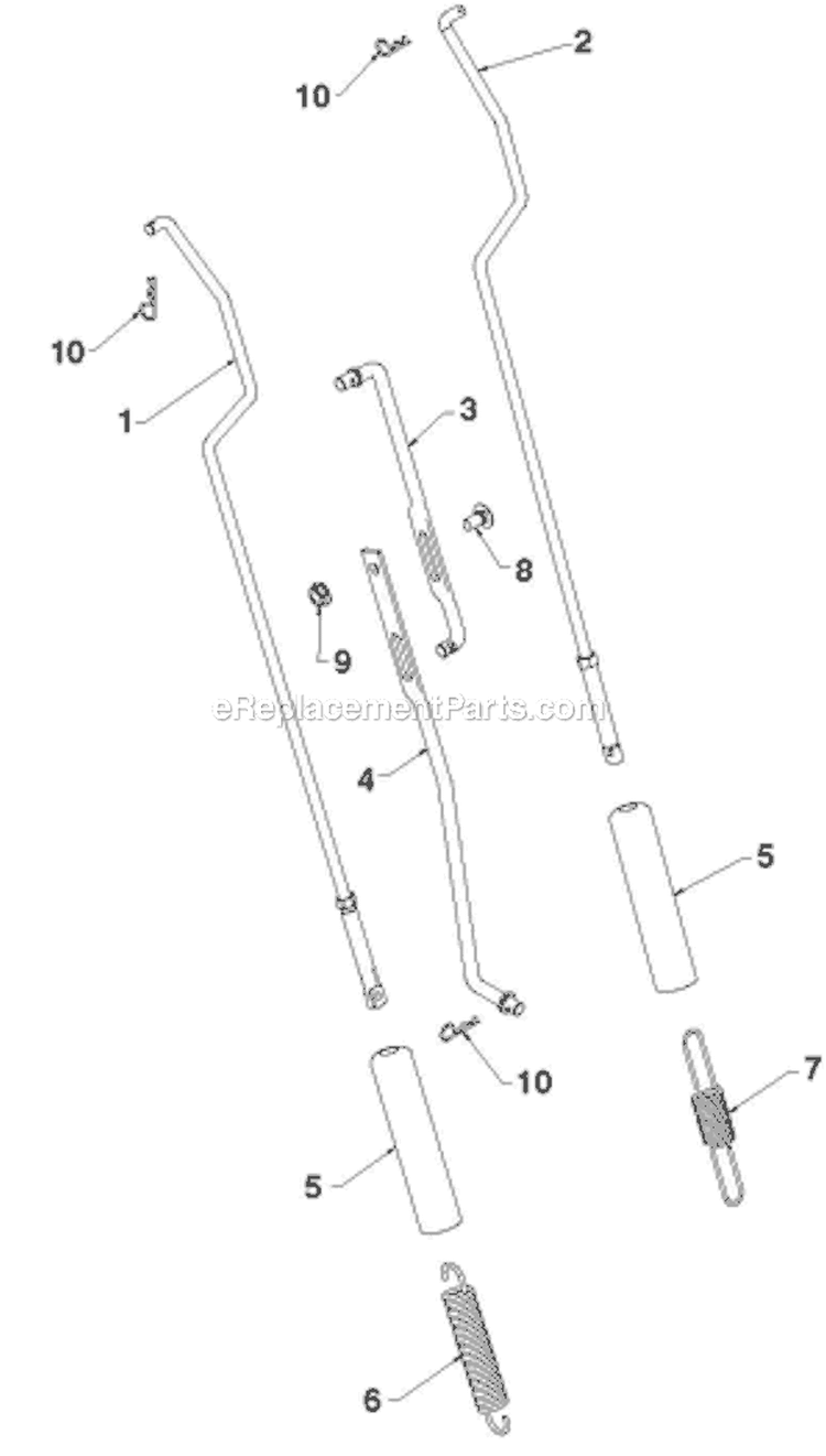 Handle Diagram and Parts List for ST230E 96195001601 - 2012-08 Husqvarna Snow Blower