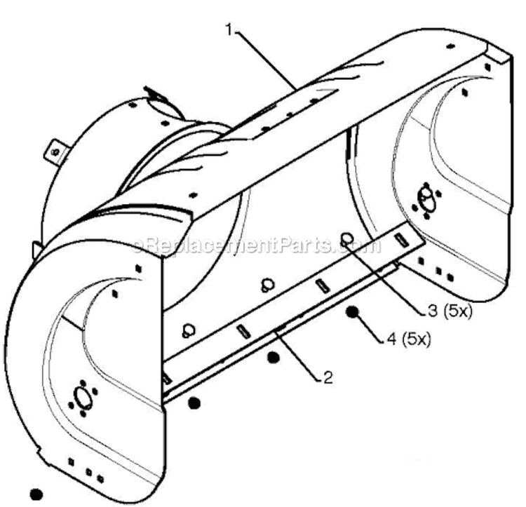 Auger Housing Impeller Diagram and Parts List for ST230E 96195001602 - 2012-08 Husqvarna Snow Blower