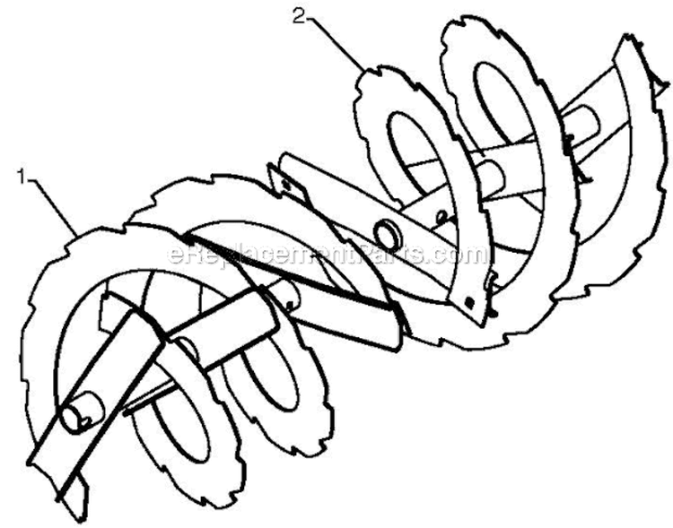 Auger Housing Impeller Diagram and Parts List for ST230E 96195001602 - 2012-08 Husqvarna Snow Blower