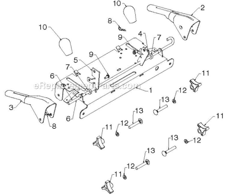 Handle Diagram and Parts List for ST230E 96195001602 - 2012-08 Husqvarna Snow Blower