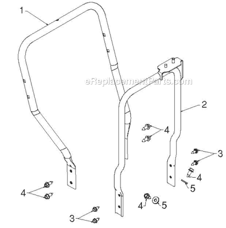 Handle Diagram and Parts List for ST230E 96195001602 - 2012-08 Husqvarna Snow Blower
