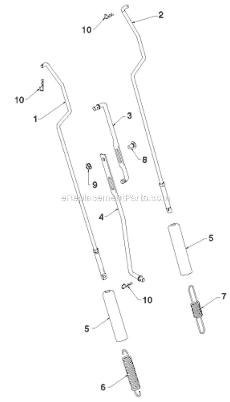 Handle Diagram and Parts List for ST230E 96195001602 - 2012-08 Husqvarna Snow Blower