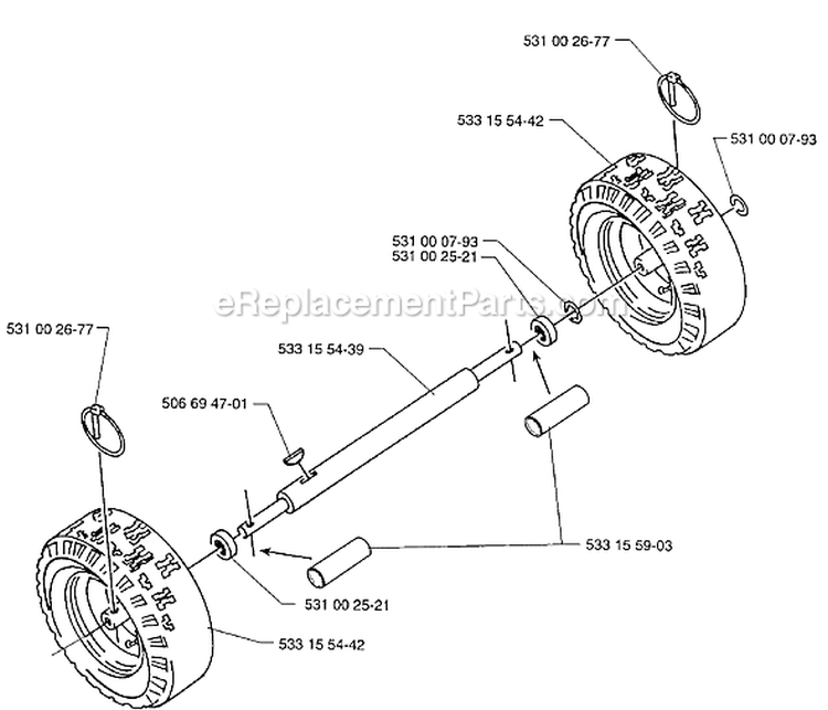 Page L Diagram and Parts List for ST1030 ST 1030 1996-12 Husqvarna Snow Blower