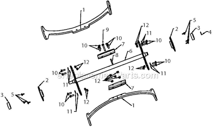 Auger Housing Impeller Diagram and Parts List for ST121E ST 121E 96181000901 - 2012-07 Husqvarna Snow Blower