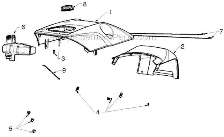 Shroud Diagram and Parts List for ST121E ST 121E 96181000901 - 2012-07 Husqvarna Snow Blower