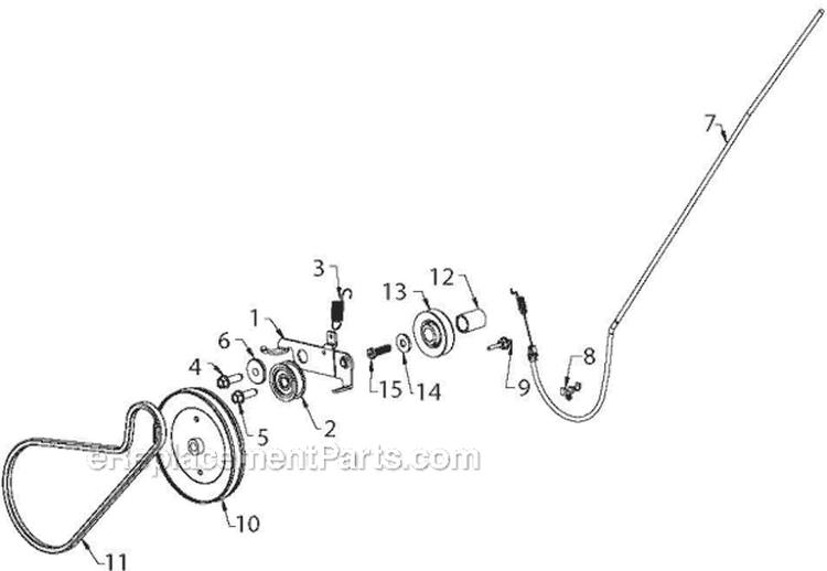 Drive Diagram and Parts List for ST121E ST 121E 96181000901 - 2012-07 Husqvarna Snow Blower