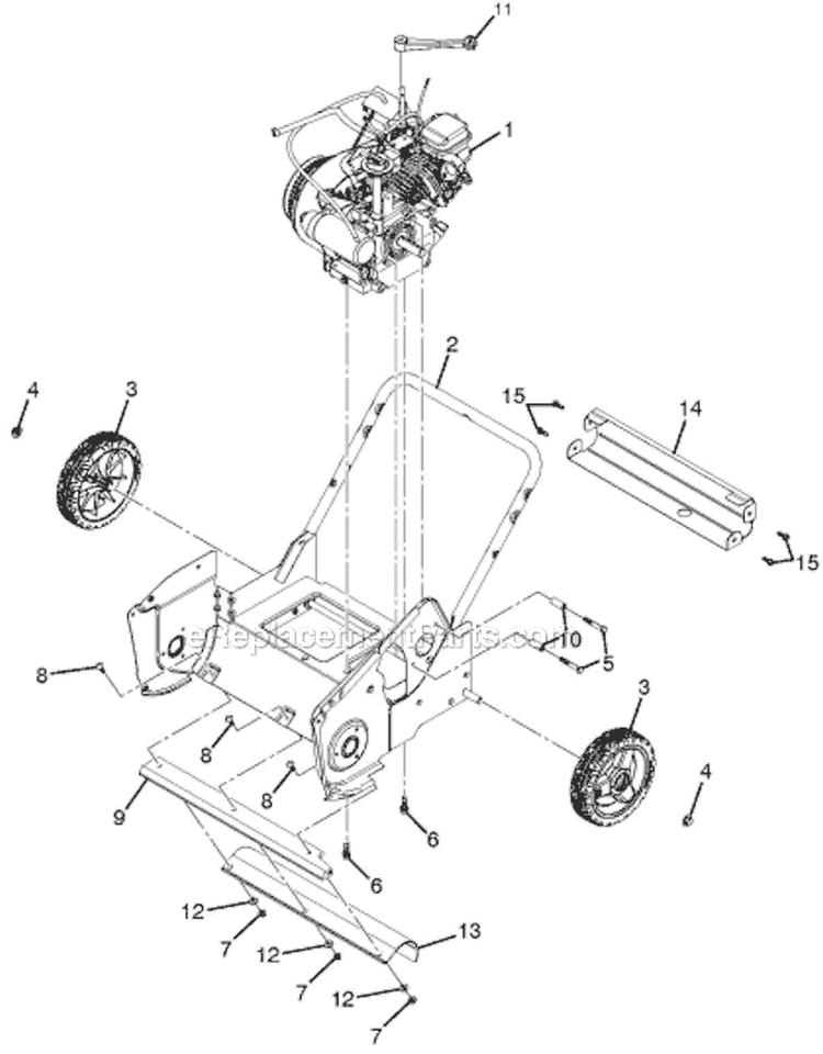 Frame Diagram and Parts List for ST121E ST 121E 96183000100 - 2011-06 Husqvarna Snow Blower