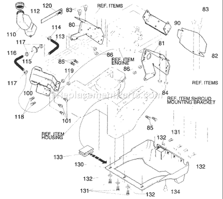 Page F Diagram and Parts List for ST21M ST 21 M 1995-09 Husqvarna Snow Blower
