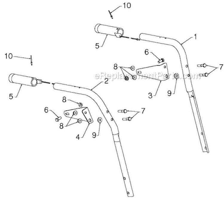 Handle Diagram and Parts List for ST268EP ST 268EP 96191003802 - 2011-05 Husqvarna Snow Blower