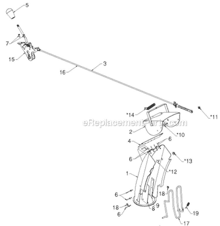 Control Panel Discharge Chute Diagram and Parts List for ST268EP ST 268EP 96191003803 - 2011-07 Husqvarna Snow Blower