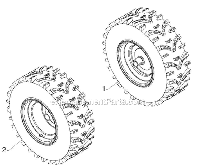 Wheels Tires Diagram and Parts List for ST268EP ST 268EP 96191003803 - 2011-07 Husqvarna Snow Blower