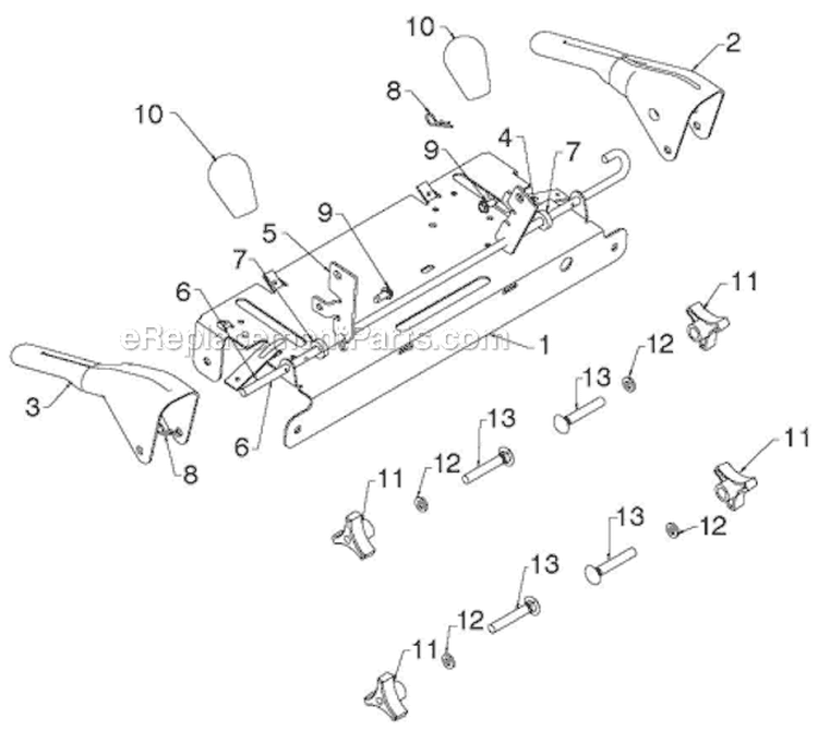 Handle Diagram and Parts List for ST268EP ST 268EP 96191003804 - 2012-07 Husqvarna Snow Blower