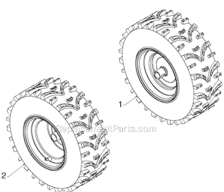 Wheels Tires Diagram and Parts List for ST268EP ST 268EP 96191003804 - 2012-07 Husqvarna Snow Blower