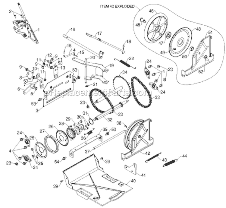 Drive Diagram and Parts List for ST268EP ST 268EP 96191003805 - 2012-06 Husqvarna Snow Blower