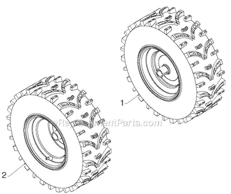 Wheels Tires Diagram and Parts List for ST268EP ST 268EP 96191003805 - 2012-06 Husqvarna Snow Blower