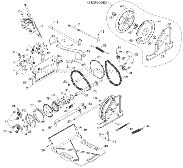 Drive Diagram and Parts List for ST276EP ST 276EP 96191003902 - 2011-05 Husqvarna Snow Blower