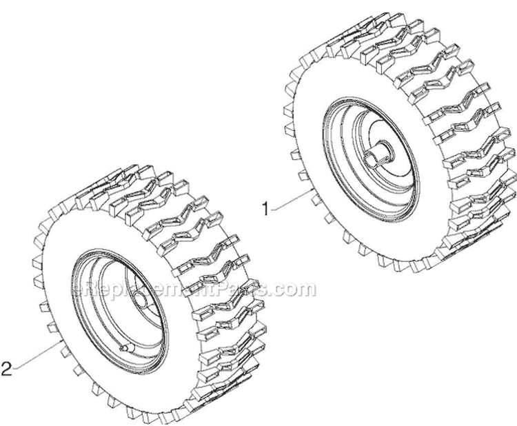 Wheels Tires Diagram and Parts List for ST276EP ST 276EP 96191003902 - 2011-05 Husqvarna Snow Blower