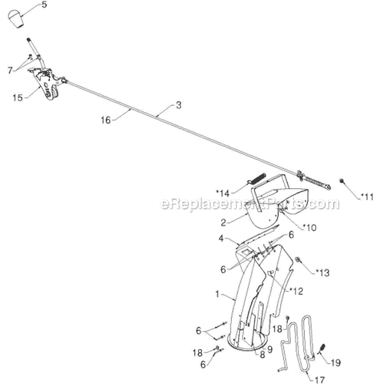 Control Panel Discharge Chute Diagram and Parts List for ST276EP ST 276EP 96191003903 - 2011-07 Husqvarna Snow Blower