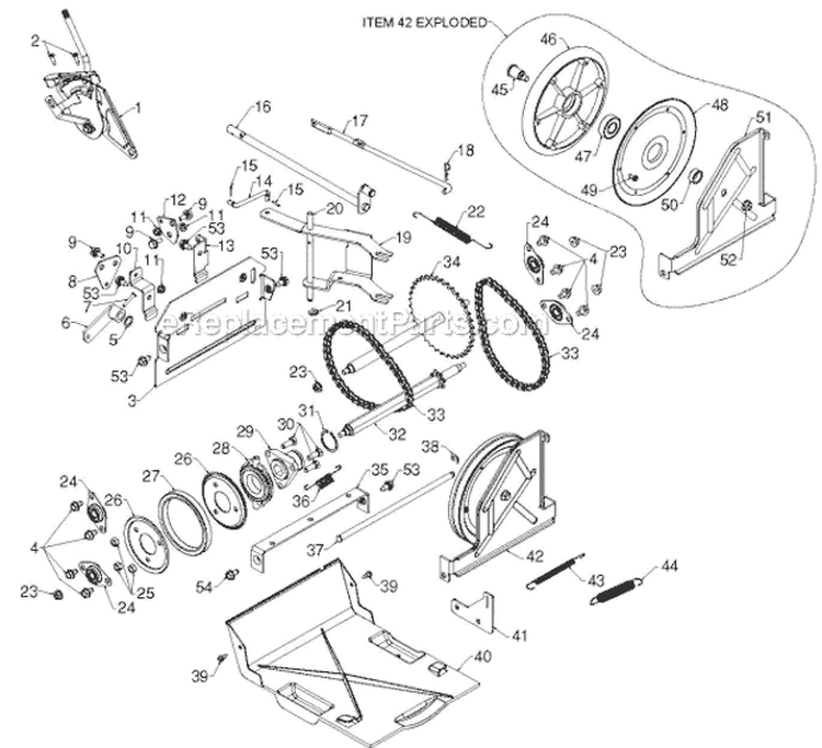Drive Diagram and Parts List for ST276EP ST 276EP 96191003903 - 2011-07 Husqvarna Snow Blower