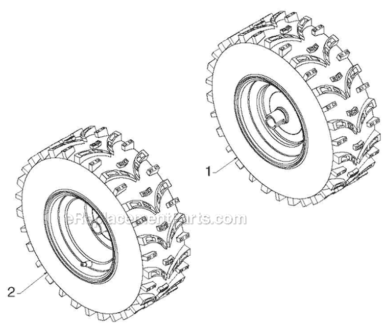 Wheels Tires Diagram and Parts List for ST276EP ST 276EP 96191003904 - 2012-06 Husqvarna Snow Blower