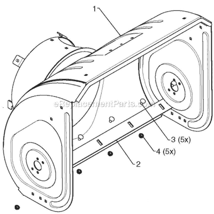 Auger Housing Impeller Diagram and Parts List for ST276EP ST 276EP 96191003905 - 2012-05 Husqvarna Snow Blower