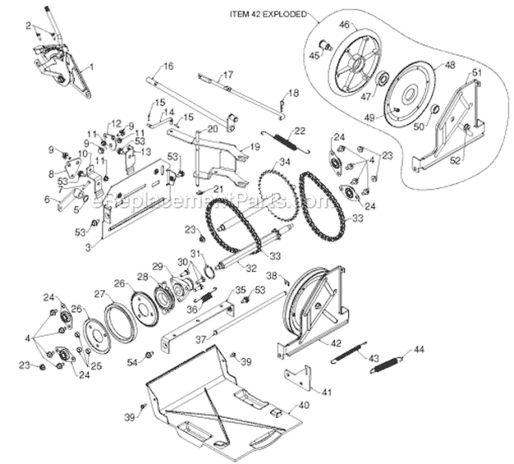 Drive Diagram and Parts List for ST276EP ST 276EP 96191003905 - 2012-05 Husqvarna Snow Blower