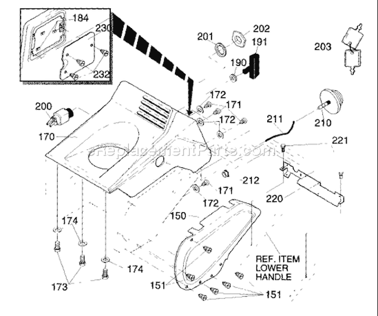 Page B Diagram and Parts List for ST521E ST 521 E 1997-10 Husqvarna Snow Blower