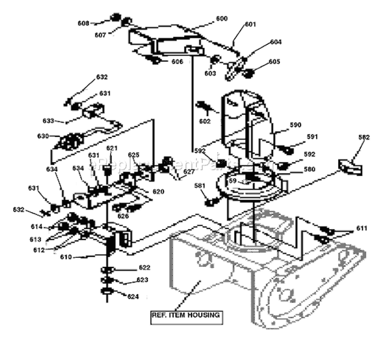 Page C Diagram and Parts List for ST521E ST 521 E 1998-02 Husqvarna Snow Blower