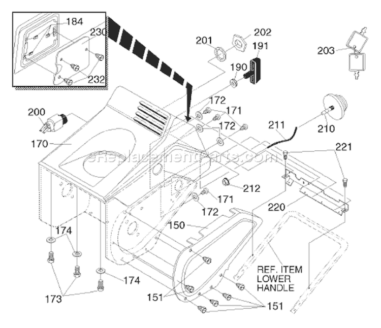 Page B Diagram and Parts List for ST521M ST 521 M 1997-10 Husqvarna Snow Blower