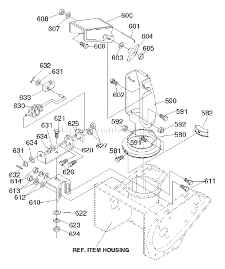 Page C Diagram and Parts List for ST521M ST 521 M 1997-10 Husqvarna Snow Blower