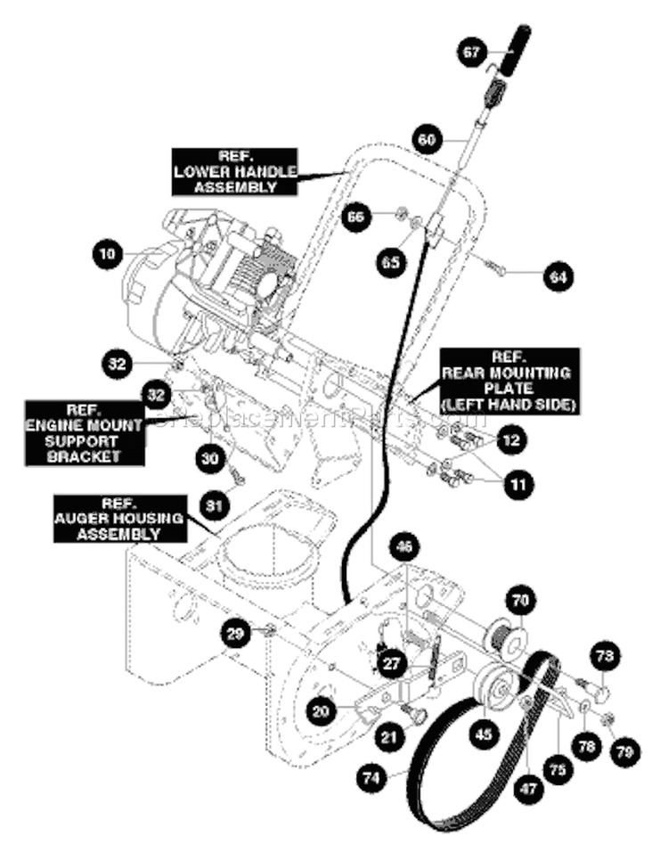 Page F Diagram and Parts List for ST521M ST 521 M 1997-10 Husqvarna Snow Blower