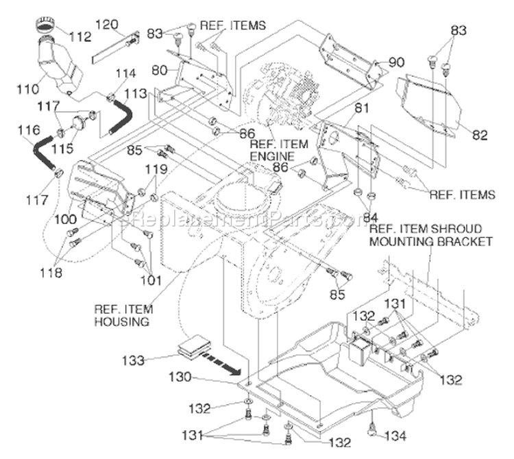 Page G Diagram and Parts List for ST521M ST 521 M 1997-10 Husqvarna Snow Blower