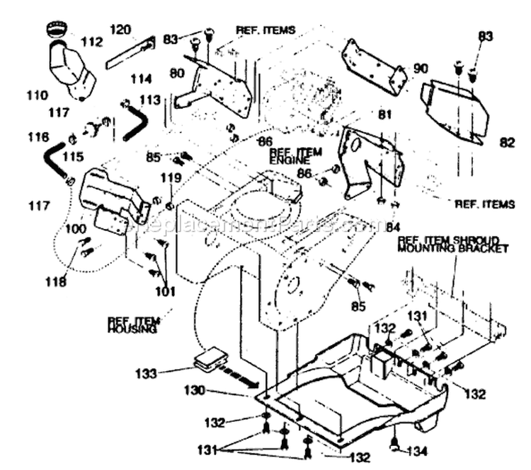 Page G Diagram and Parts List for ST521M ST 521 M 1998-01 Husqvarna Snow Blower