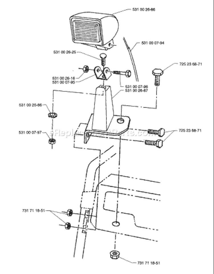 Page E Diagram and Parts List for ST723 ST 723 1996-12 Husqvarna Snow Blower