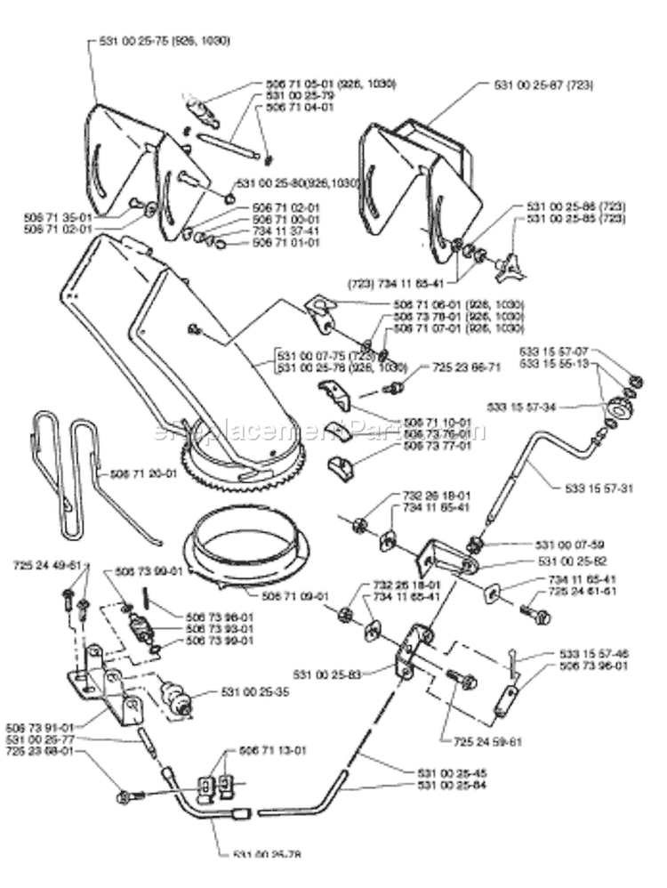 Page I Diagram and Parts List for ST723 ST 723 1996-12 Husqvarna Snow Blower