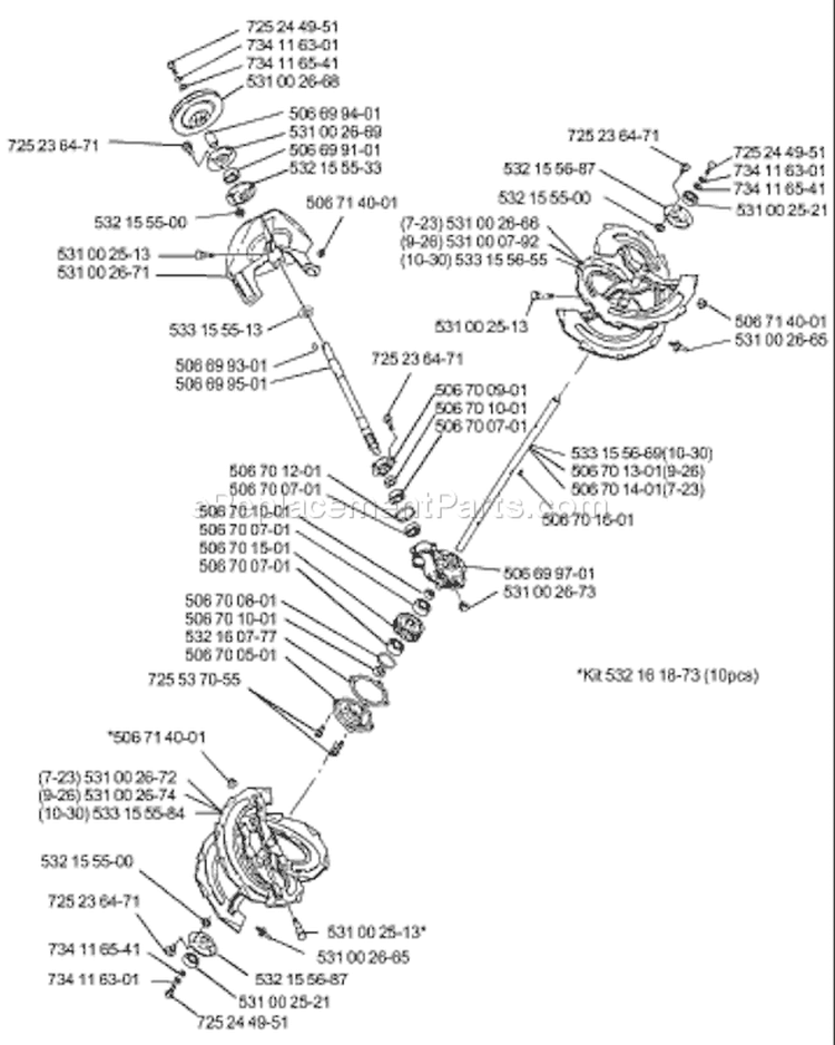 Page A Diagram and Parts List for ST723 ST 723 1999-10 Husqvarna Snow Blower